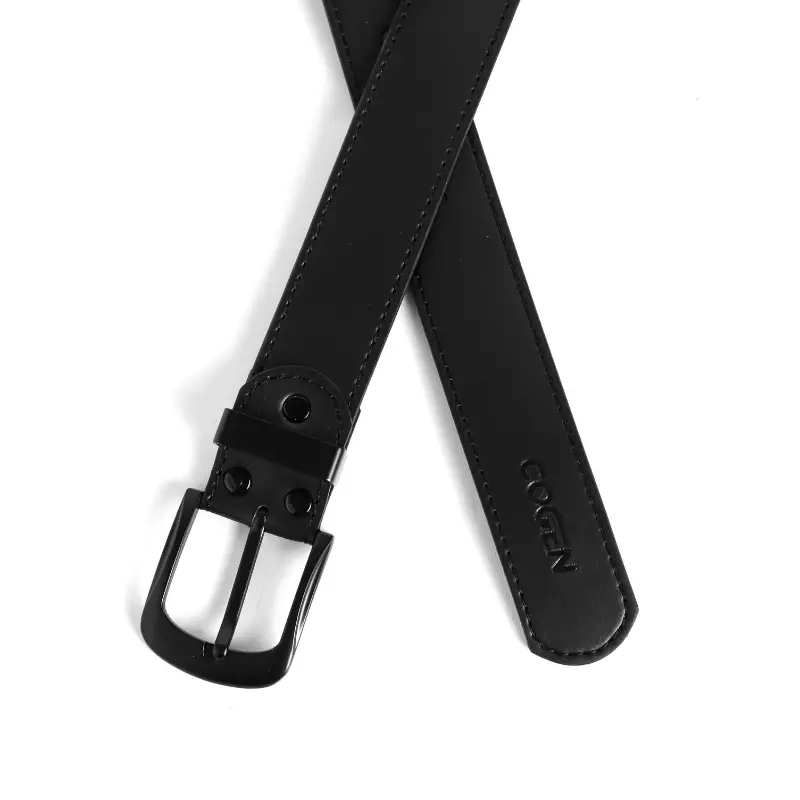 Cogen Ban Pinggang Pria Belt Gesper Ikat Pinggang Hitam Black Kulit