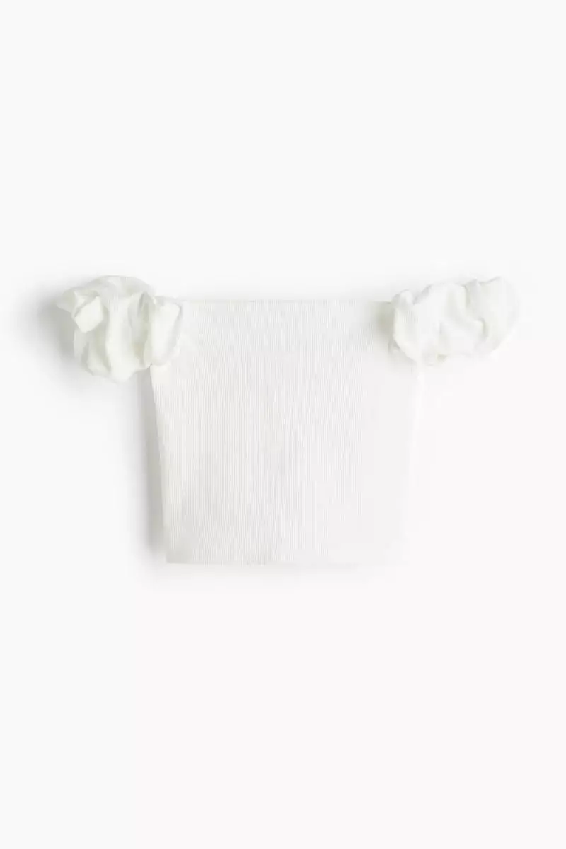 Puff-sleeved off-the-shoulder top