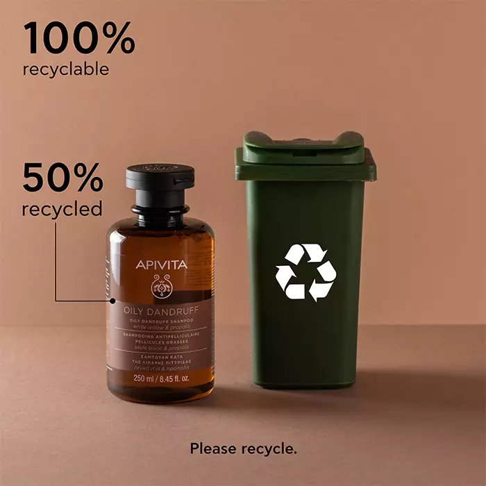 Apivita Oily Dandruff Shampoo 250 ml | Sampo Natural Non SLS Anti Ketombe untuk Rambut Kulit Kepala Berminyak Untuk Rambut Lembut