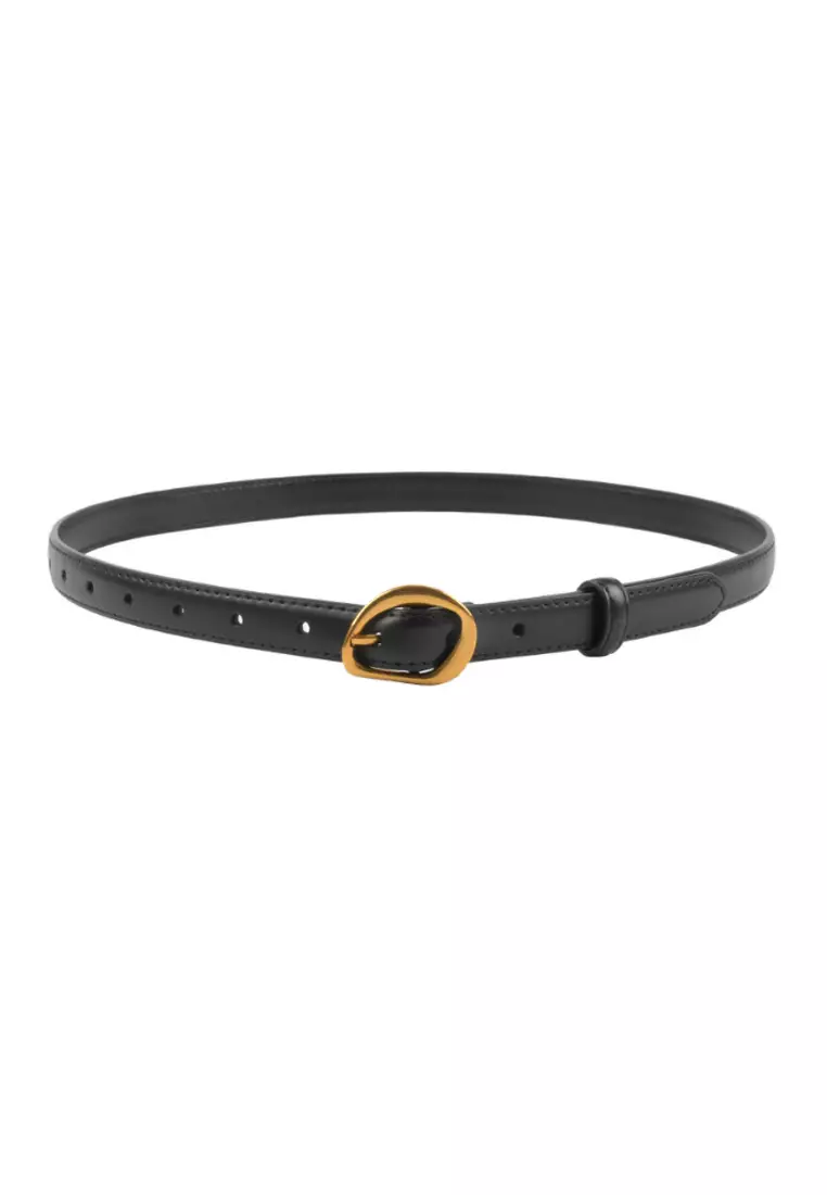 Womens black buckle belt discount