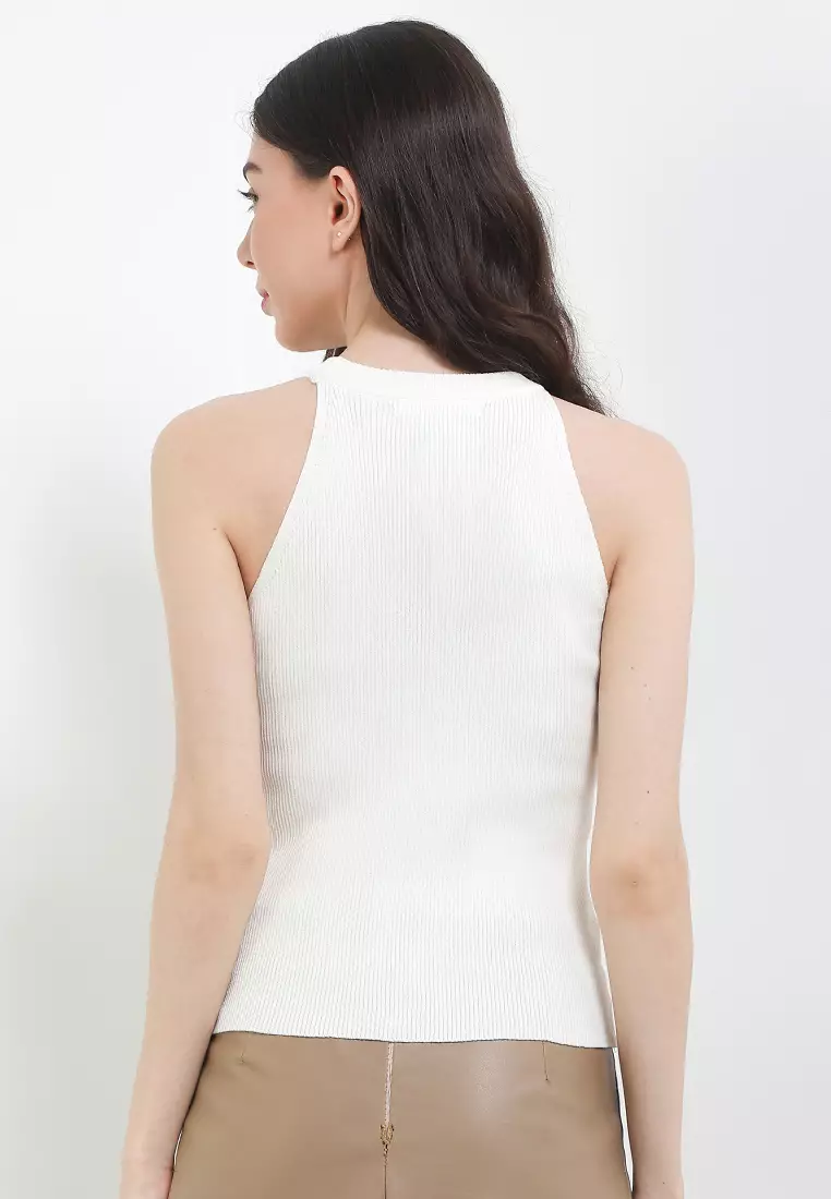 Sleeveless Halter Knit Vest
