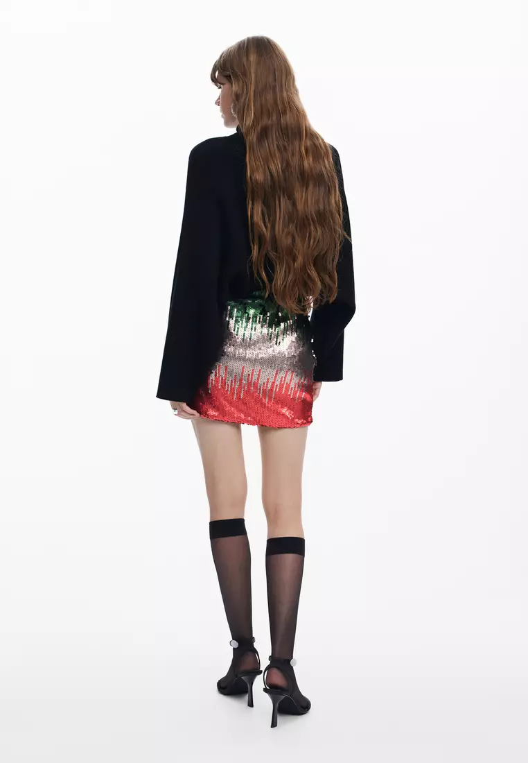 Desigual Woman Glitter mini skirt