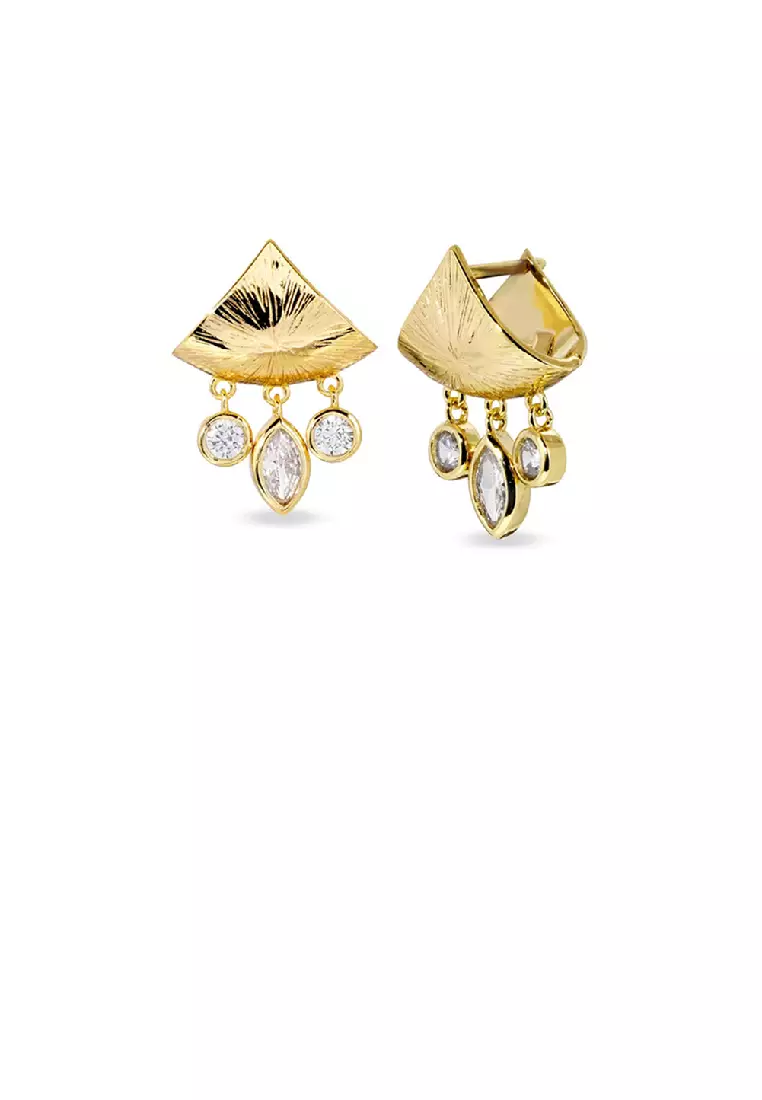 White gold triangle earrings on sale