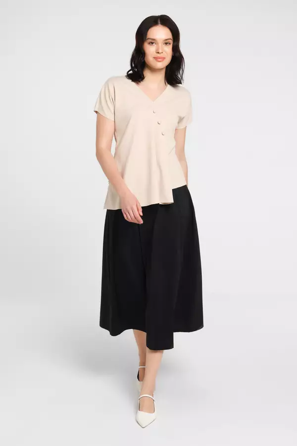 MINIMAL - Narala - Rok Midi - Black Warna Black