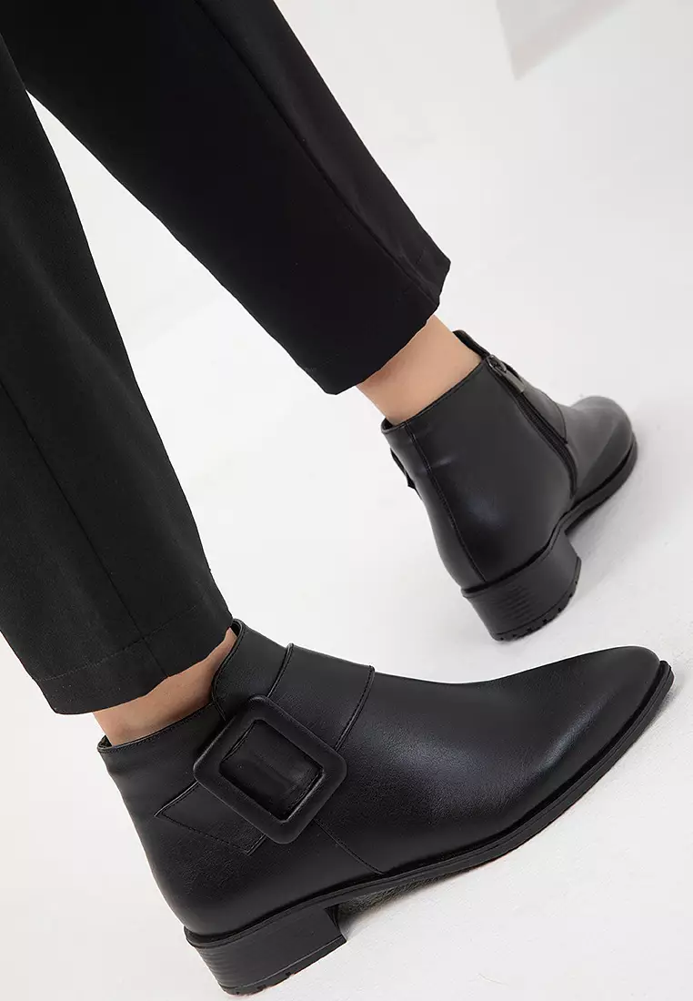 Big Buckle Ankle Boots