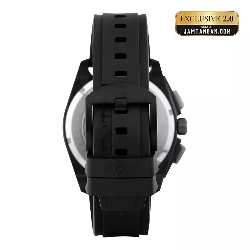 Jam Tangan Pria Alexandre Christie Chronograph AC 6612 MC REPBARE Men Black Rubber Strap Exclusive at Jamtangan.com