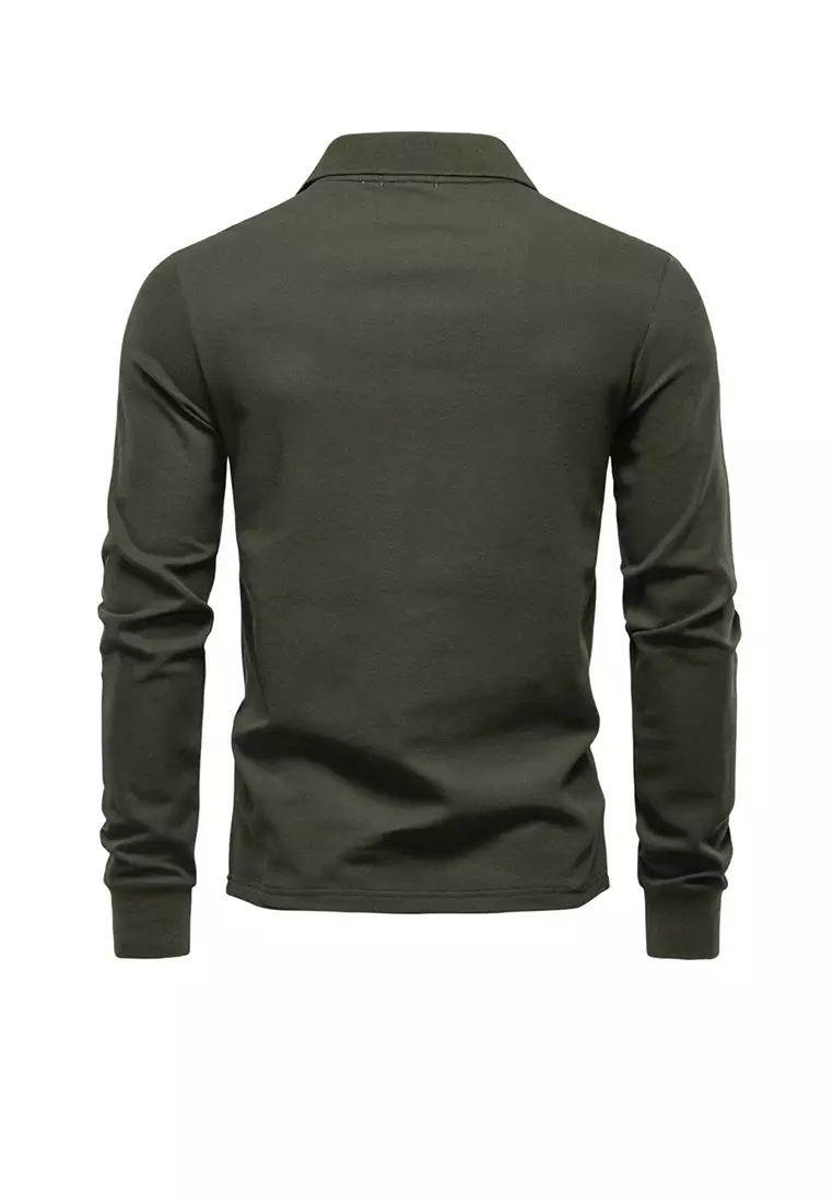 Contrast Embroidered Polo Shirt AX-PL7016