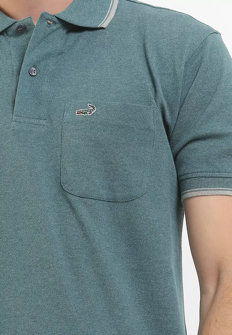 Crocodile CRCOLE 3 Sea Green - Baju Pria Men Polo Shirt - Relax Fit - Katun