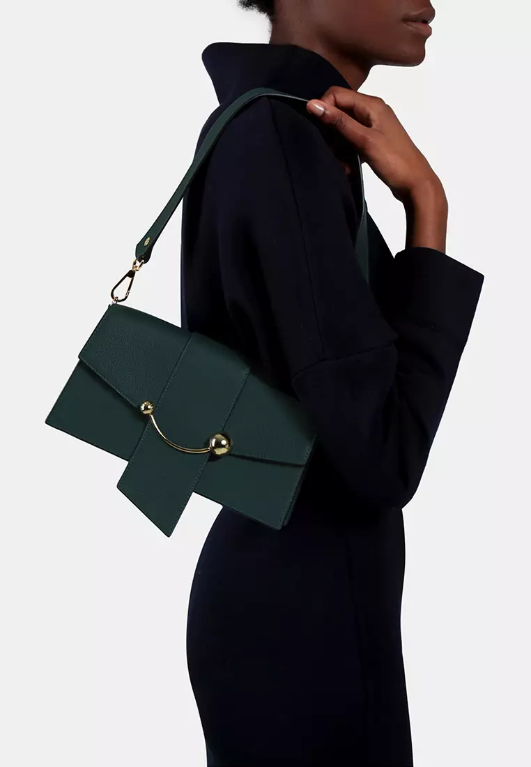 Buy Strathberry MINI CRESCENT SHOULDER BAG - BOTTLE GREEN Online