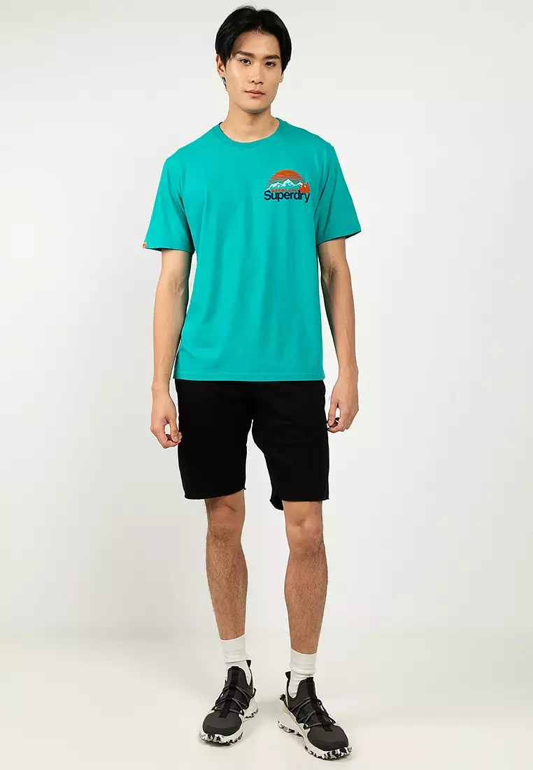 Buy Superdry Blue Lo-fi Outdoor Relaxed 100% Cotton T-Shirt from Next Gibraltar