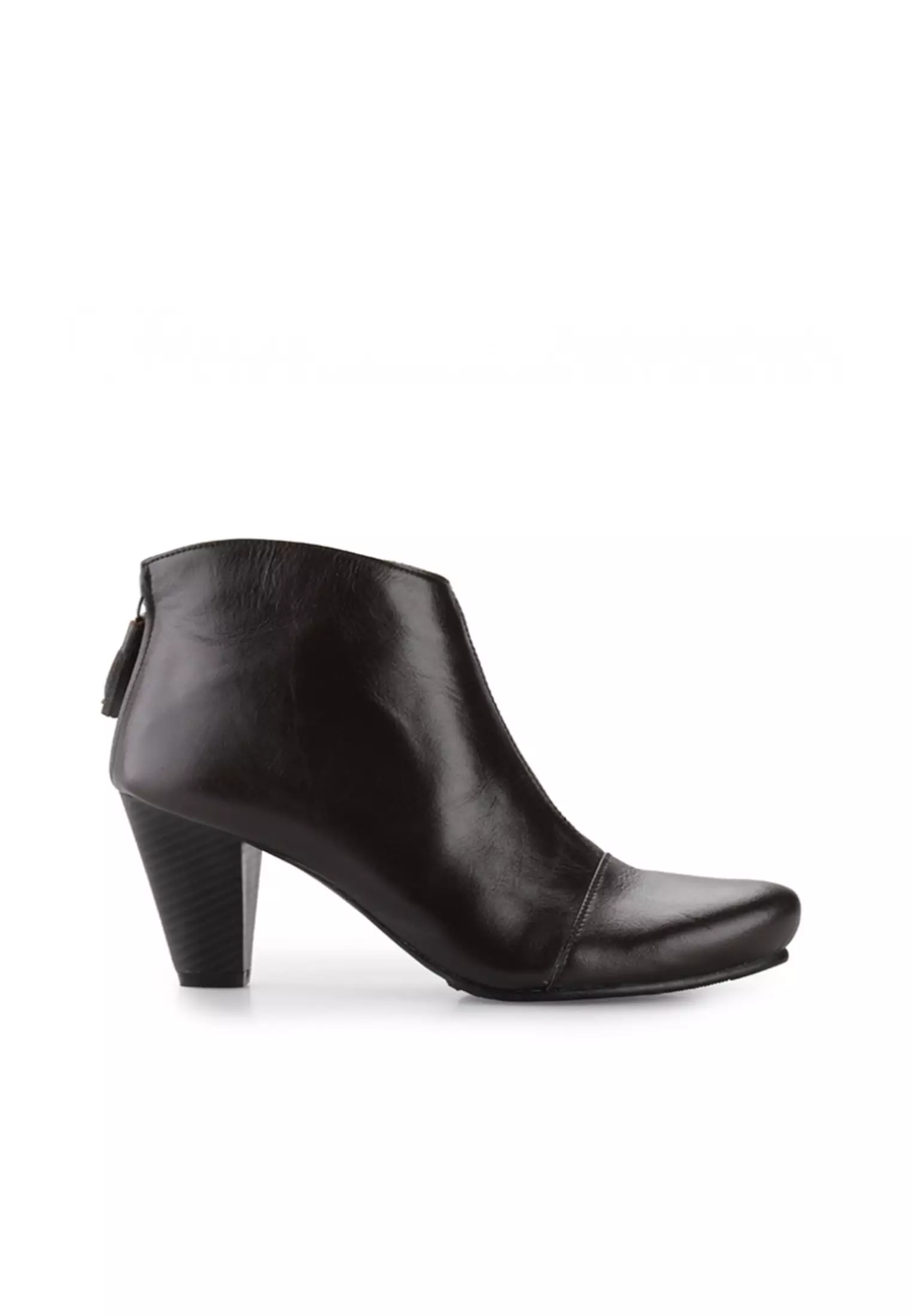 Corry Sepatu Back zipper boots Wanita guinine leather