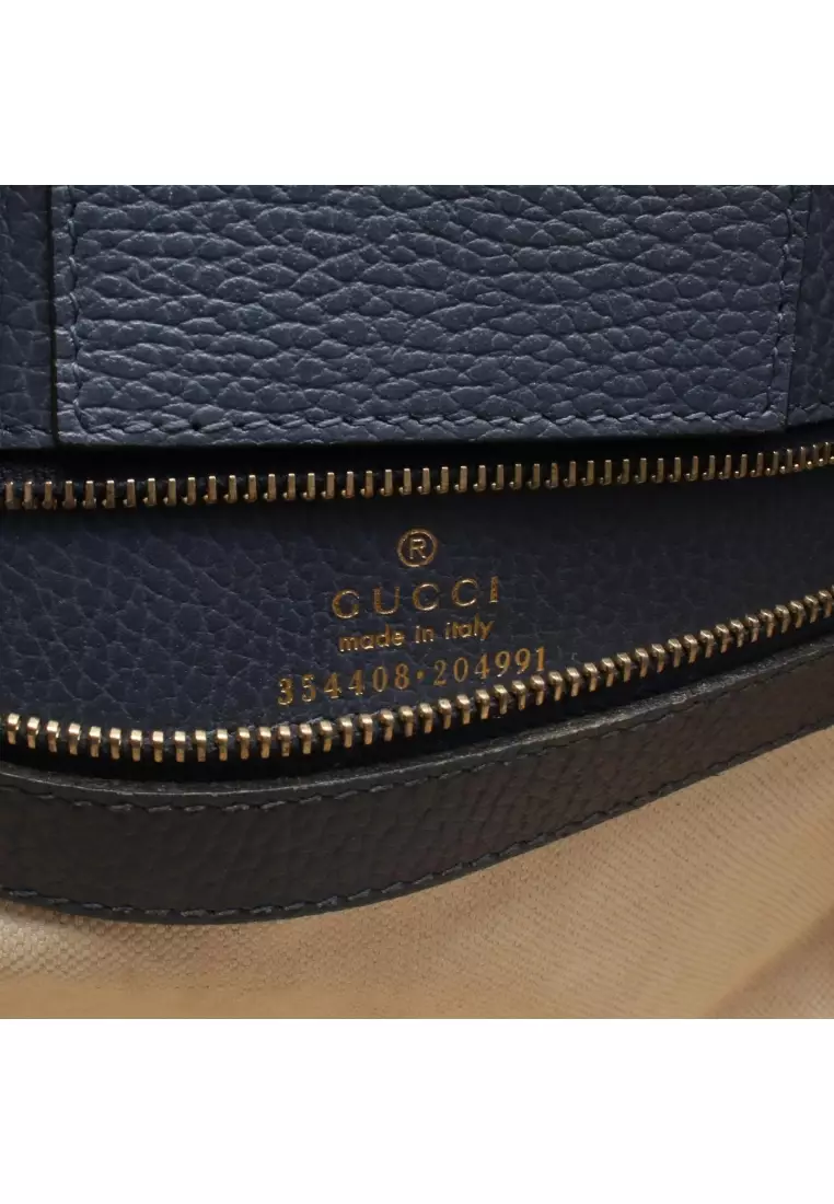 Pre-Loved Gucci swing Shoulder bag tote bag leather Pink purple Blue gray