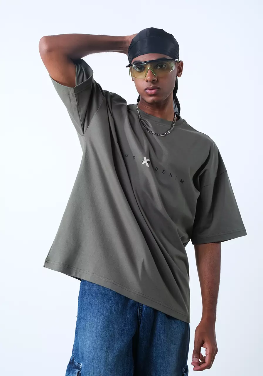 Kaos Pria Relaxed Aza Olive