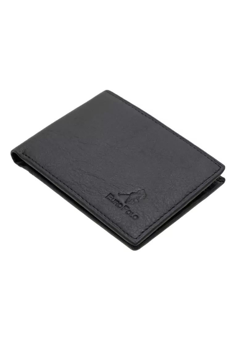 Euro Polo Men's Grain Leather RFID Minimalist Slim Bifold Wallet EWB 40362
