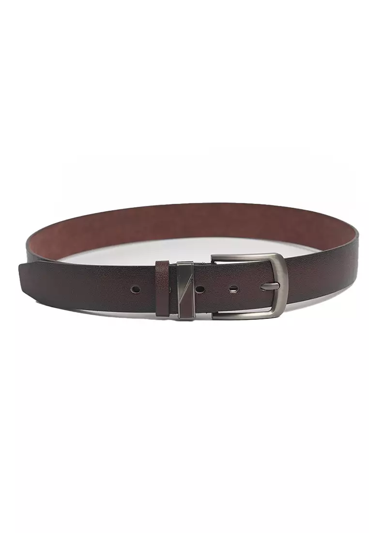 Ikat pinggang kulit belt leather pria COKELAT TUA motif AA