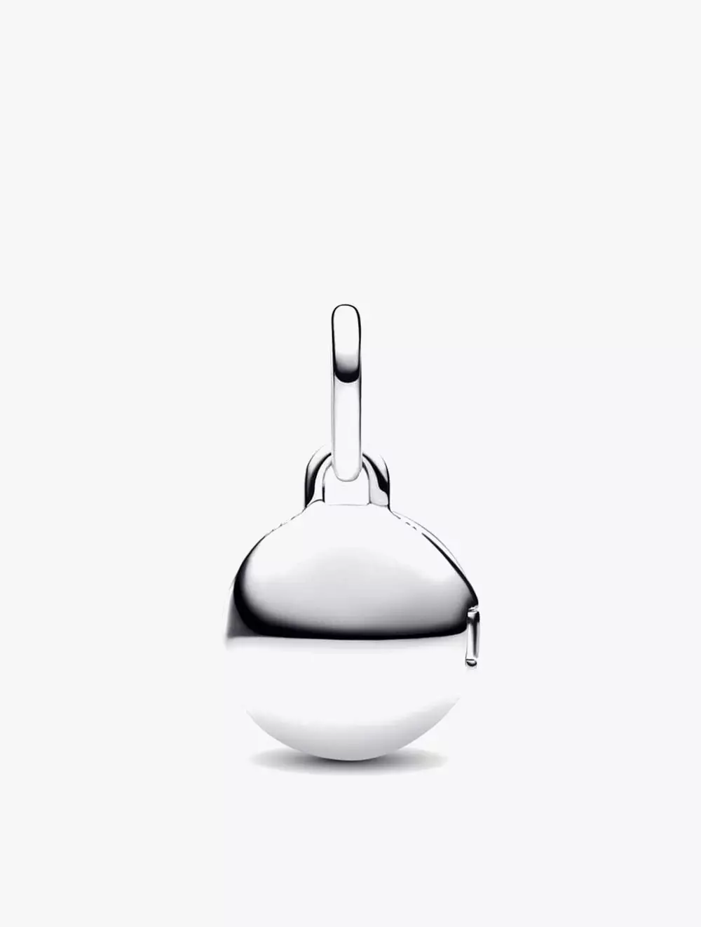 Key hole engravable locket sterling silver dangle with clear cubic zirconia