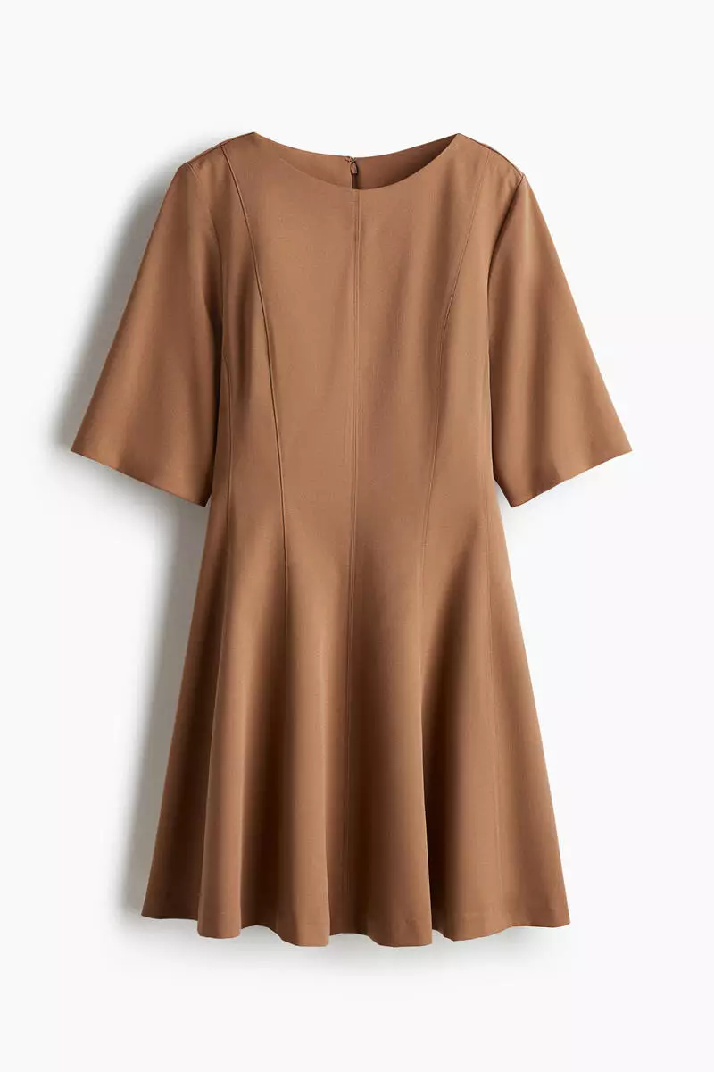 Waisted twill dress