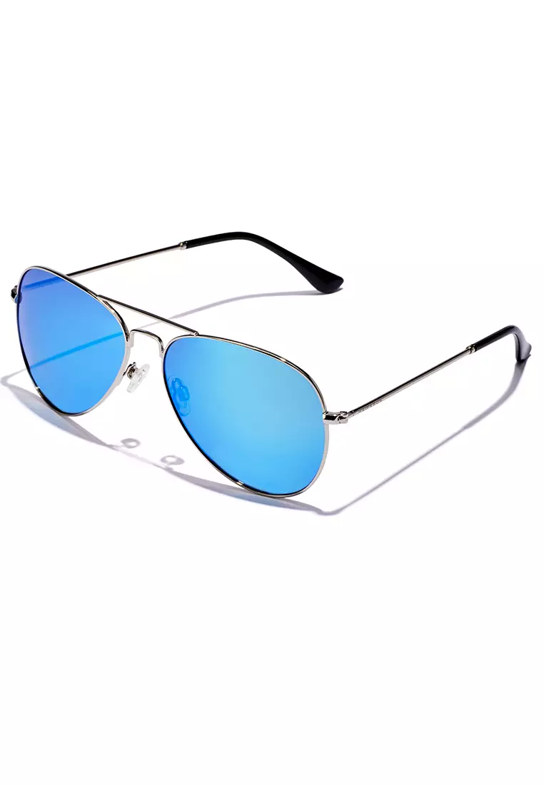 HAWKERS Hawk Polarized Silver Blue Sunglasses For Men And Women, Unisex. Official Product Designed In Spain