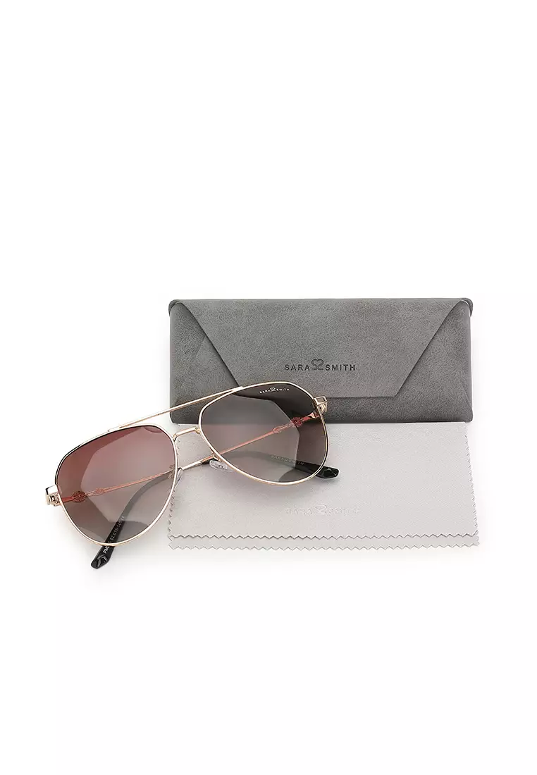 Unisex Polarized Aviator Sunglasses - Glossy Gold
