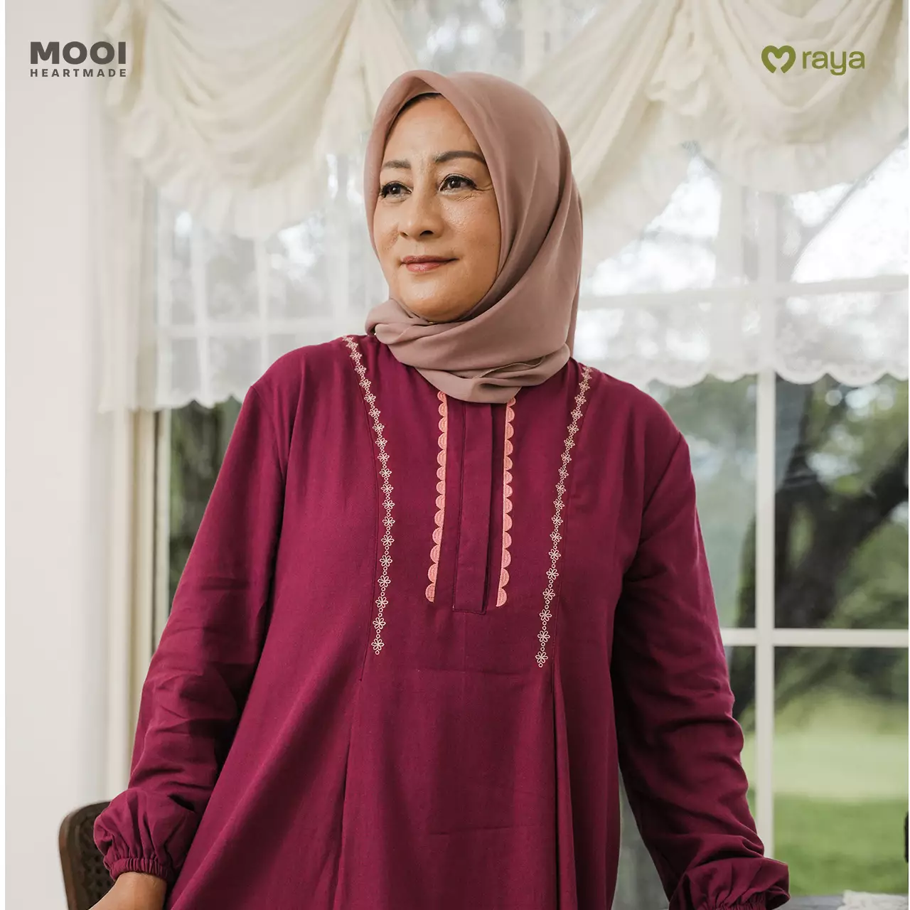 Mooi Dress Dewasa Raya Collection Siara Gamis Adult Basic Series 2026 - Brown Beige