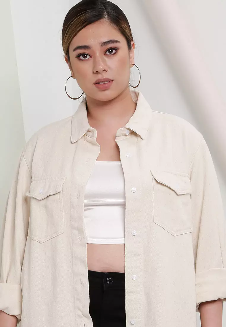 Missguided super oversized deals boyfriend shirt in sand