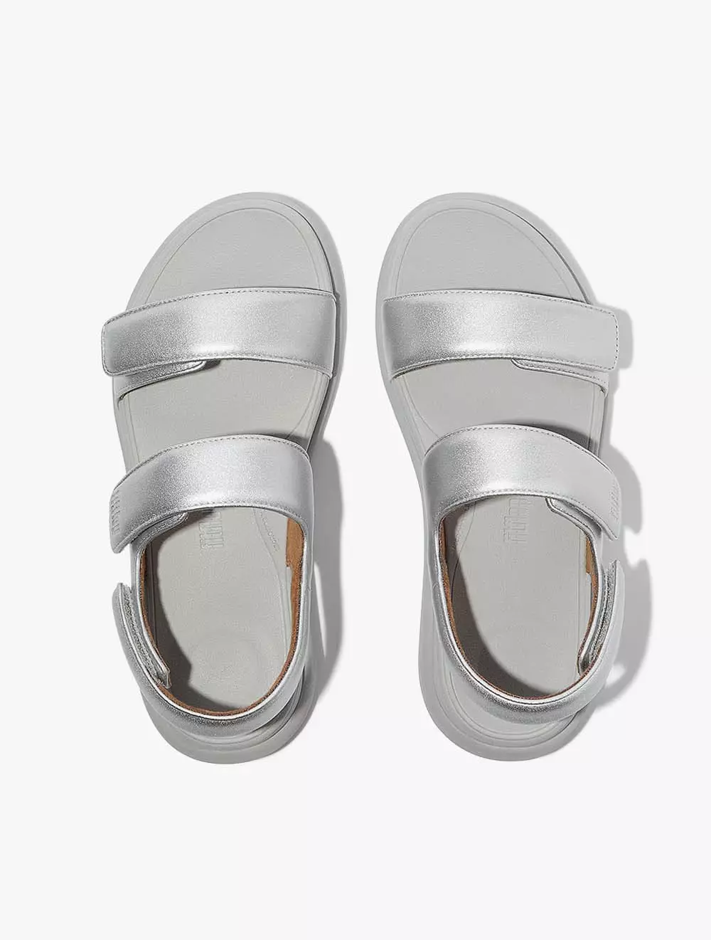 Fitflop F-Mode Go Adjustable Flatform Back-Strap Sandals - Silver