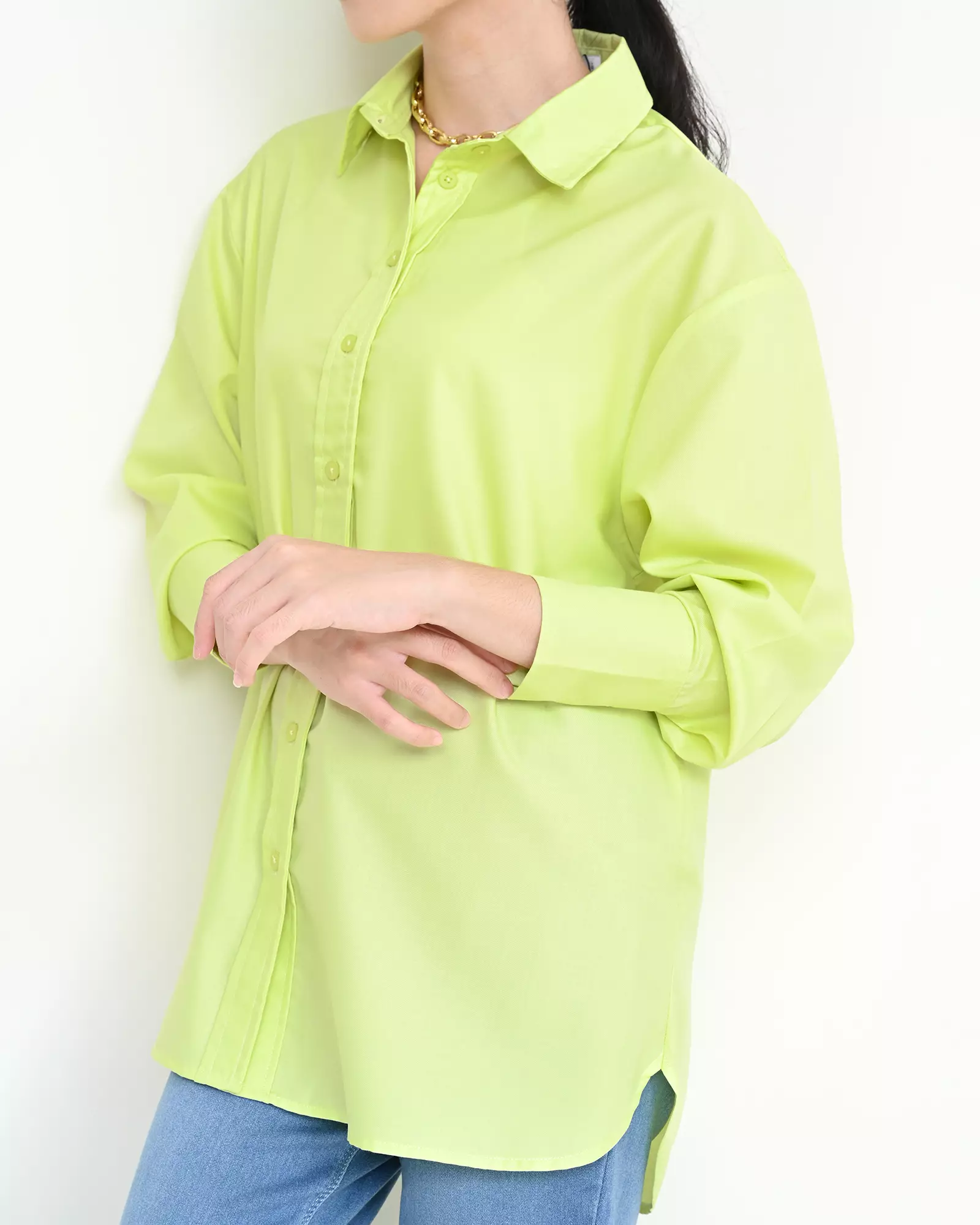 Geulis.id PIPER SHIRT / KEMEJA OVERSIZE WANITA - LEMONYELLOW