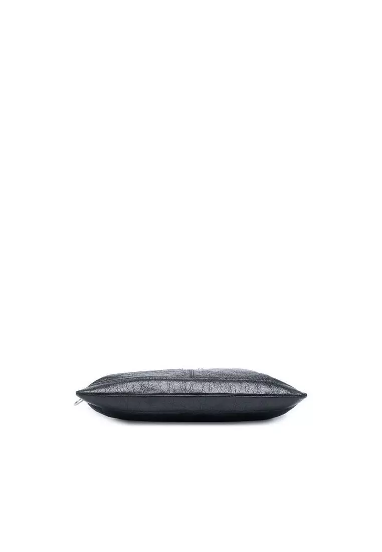 Pre-Loved Balenciaga Lambskin Motocross Classic Clip Clutch M
