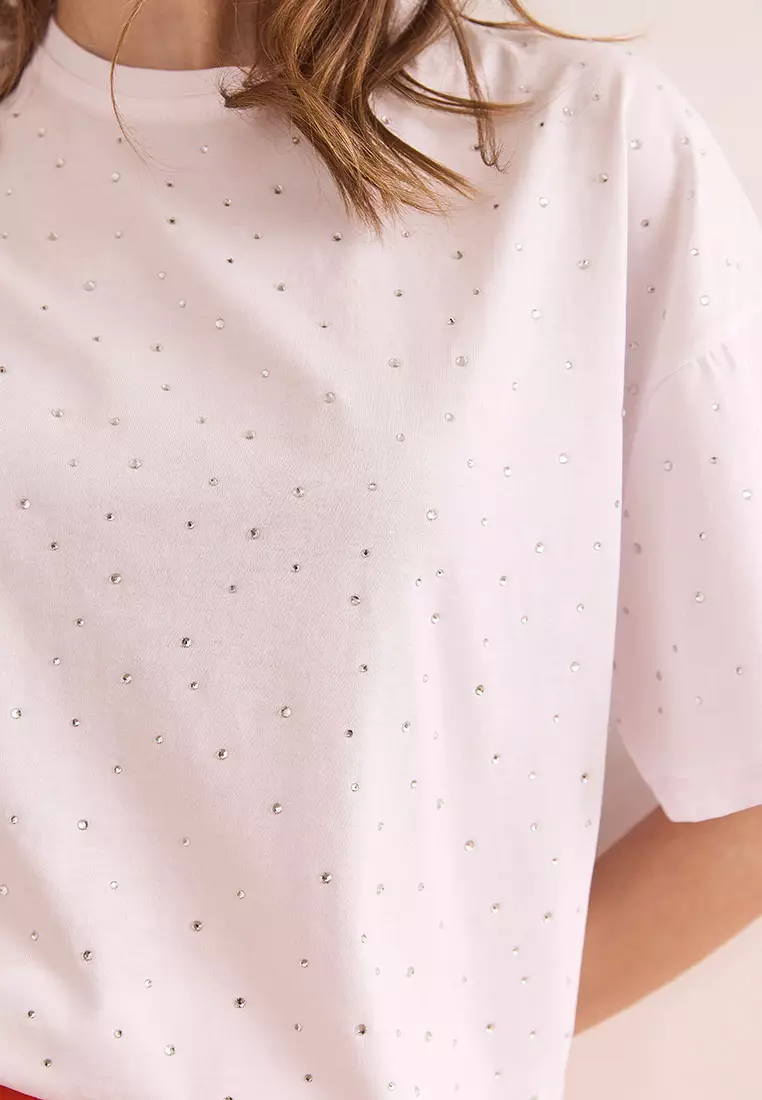 Stones Detailed T-Shirt