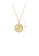 Glamorousky white 925 Sterling Silver Plated Gold Fashion Simple Twelve Constellation Sagittarius Geometric Round Pendant with Cubic Zirconia and Necklace CFE9CACAB47AC0GS_2