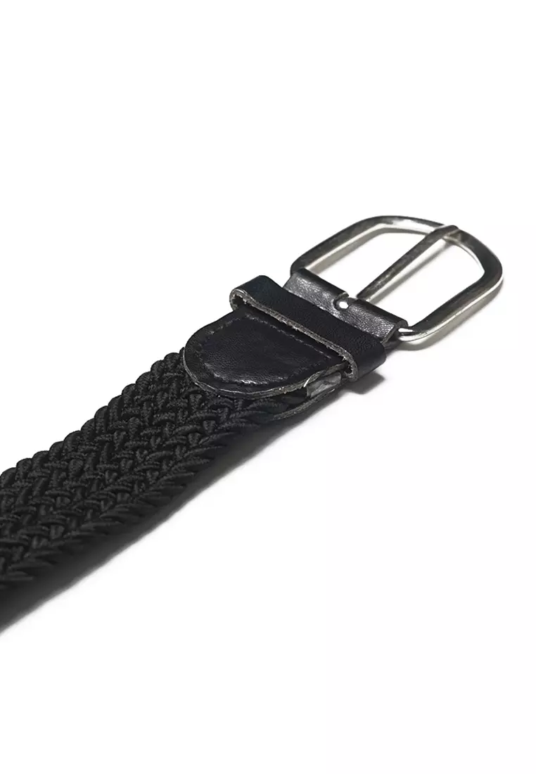 Houseofcuff Ikat Pinggang Rajut Belt Sabuk Pria Unisex Hitam Small