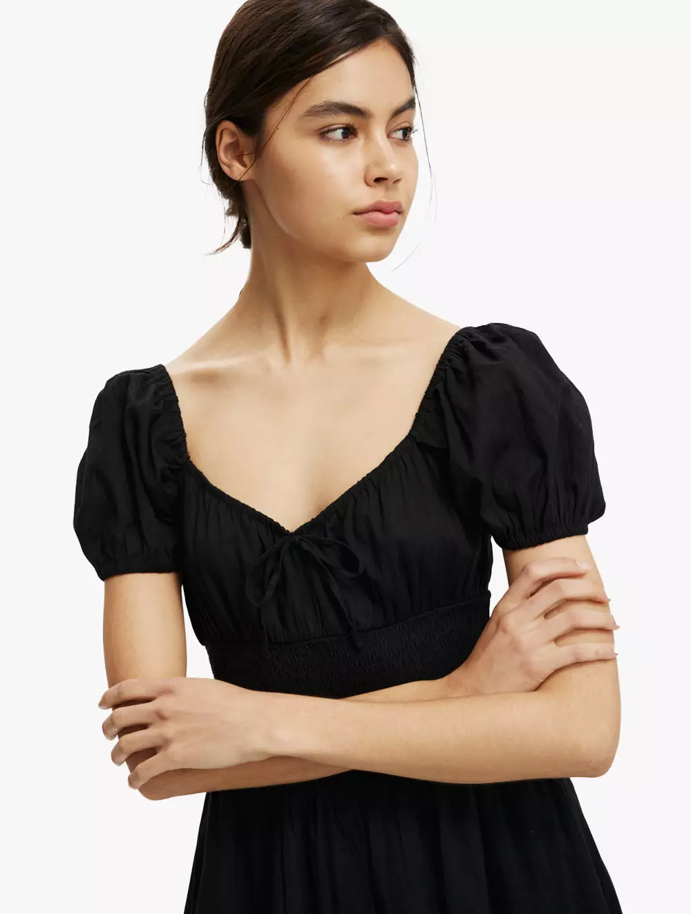 Cotton On -  Pakaian Wanita  - Charlotte Maxi Dress - Black Texture