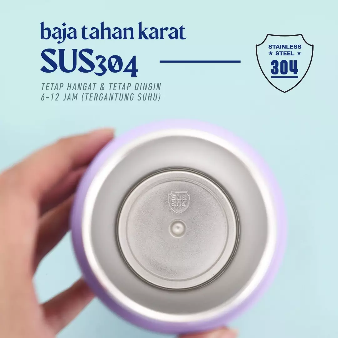 Wakakids Botol Minum Termos Stainless Steel Vacuum FreeSip Tumbler Premium dengan Pegangan 720ml K8060 Venhs Putih