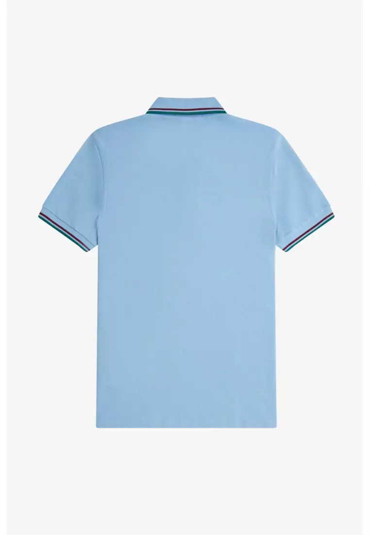Fred Perry M3600 Twin Tipped Fred Perry Shirt (Track Blue / Burnt Red / Sport Green)
