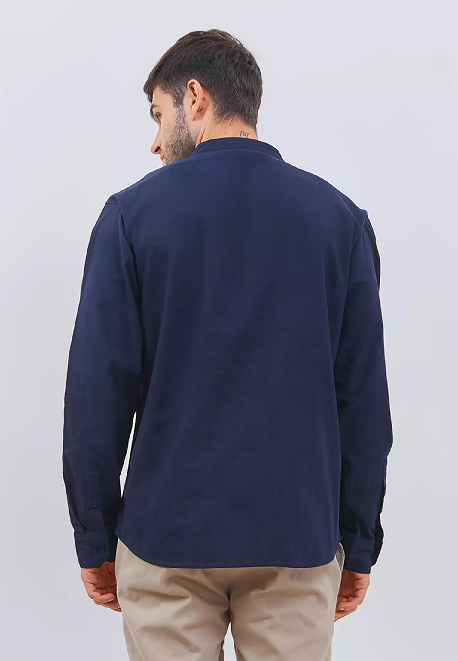 [NEW] Osella Raya Half Button Up Regular Shirt 2037410 | Kemeja Lengan Panjang Pria