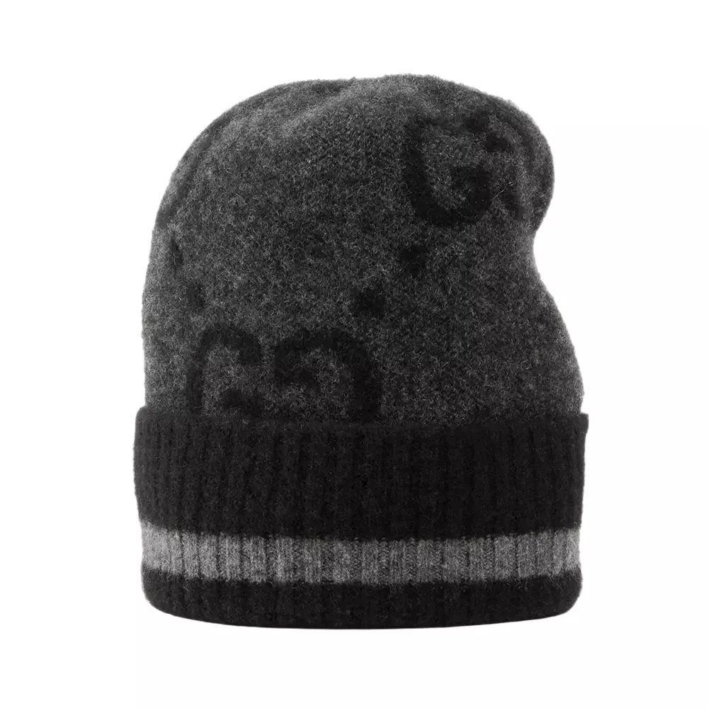 [4.4PRIL KEJUTAN HARGA] GG Knit Cashmere Hat Grey/Black