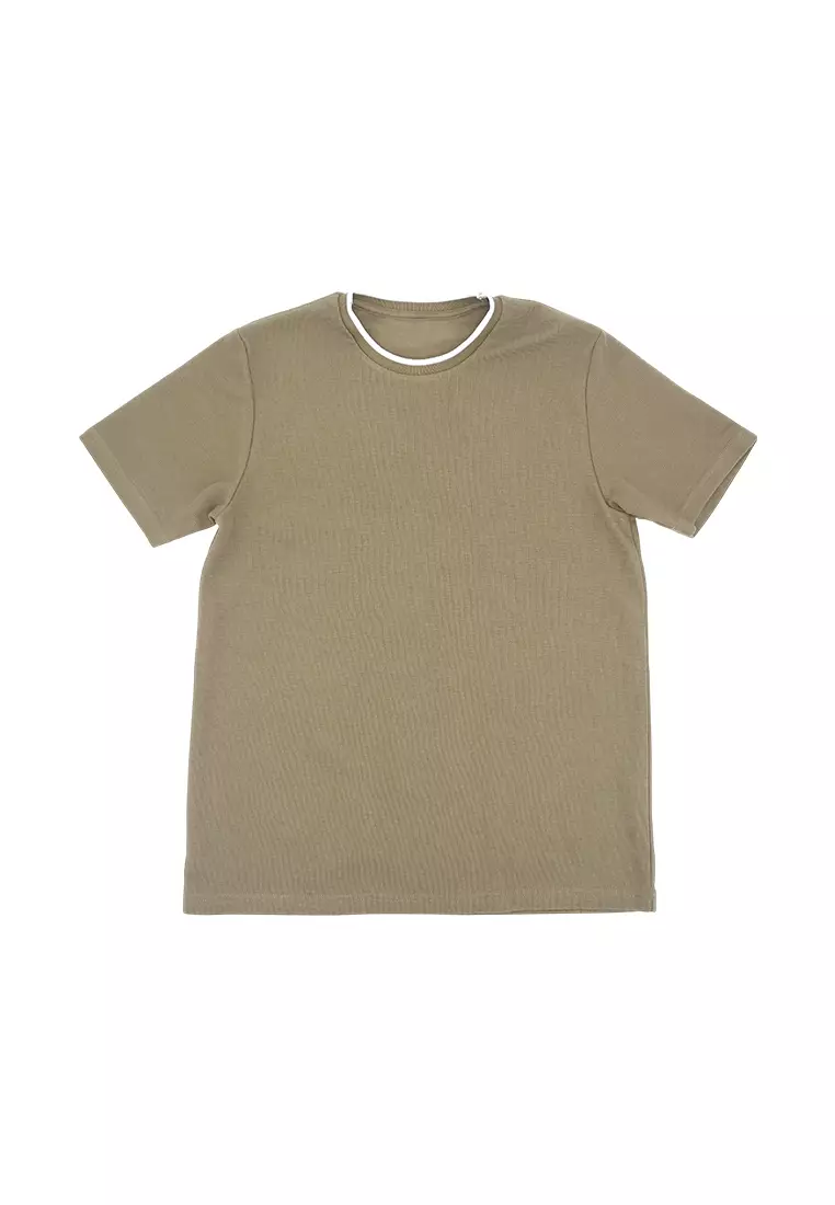 Men's Round Neck T-Shirt with Tipping