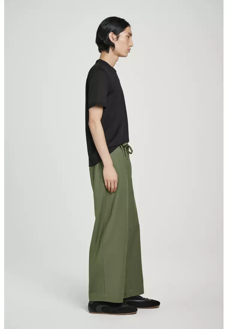 BARREL-LEG DRAWSTRING TROUSERS