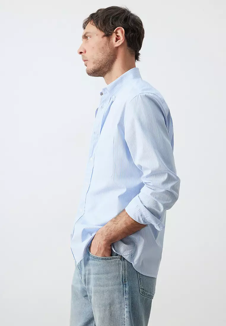 Regular-Fit Striped 100% Cotton Shirt
