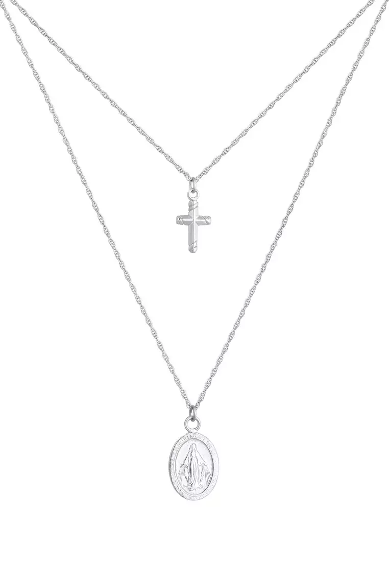 Buy ELLI GERMANY Cross Virgin Mary Necklace 2024 Online ZALORA