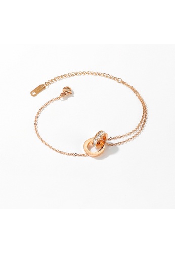 Air Jewellery gold Luxurious San Angelo Numerals Bracelet In Rose Gold 9CEDFAC6CD2DCBGS_1