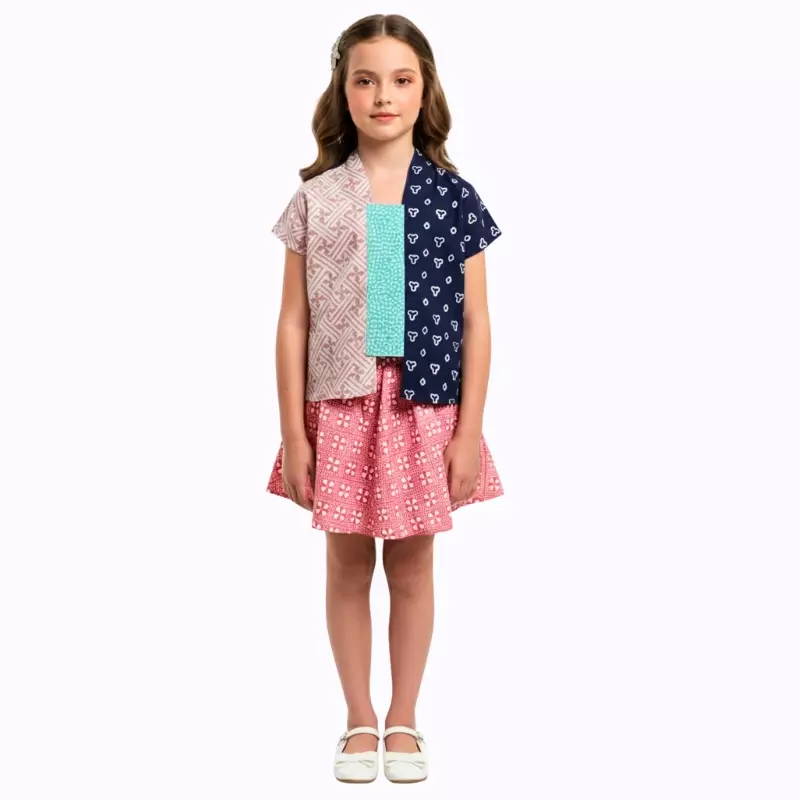 Blouse Batik Anak Perempuan - Bhatara Batik Sheisha - Atasan Batik Modern Lengan Pendek