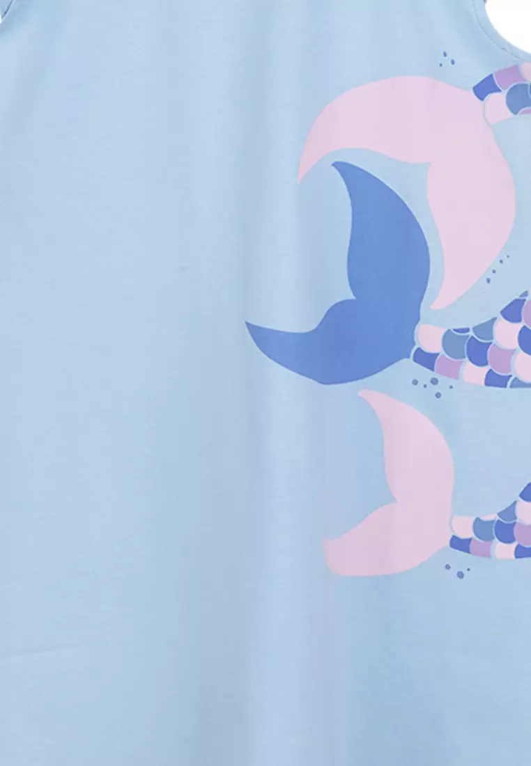 MMF Move Mermaid Tails Shirt Dress with Ruffle Sleeves