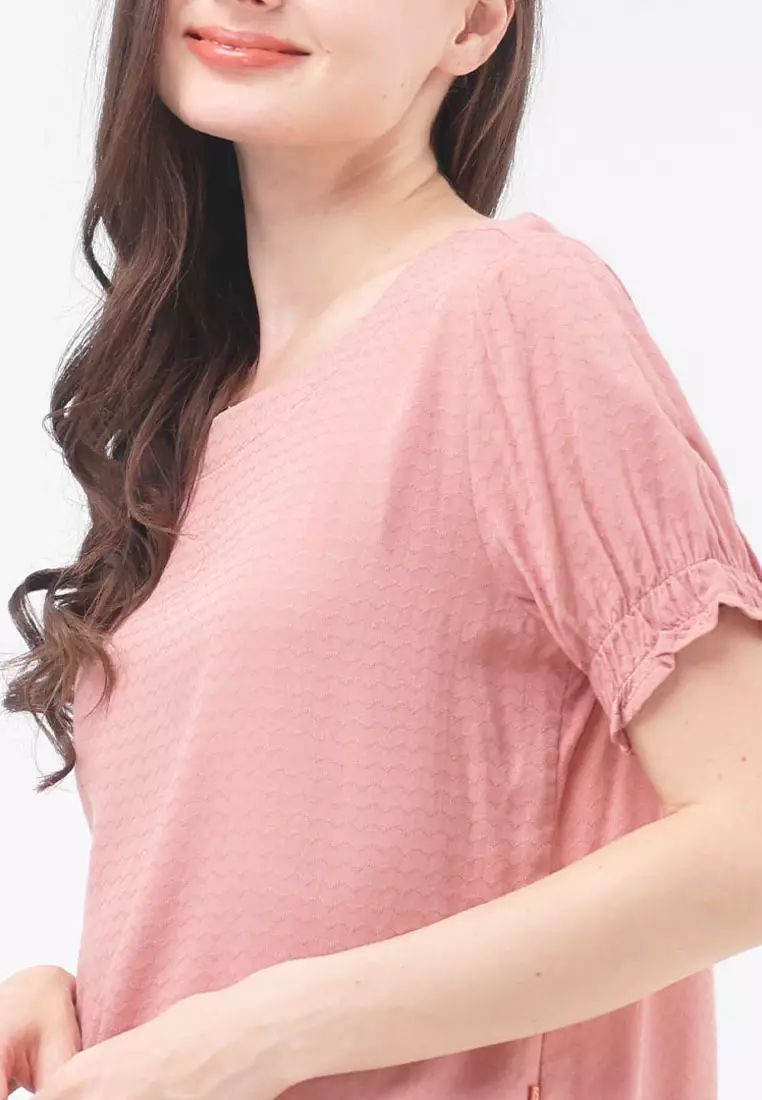 Short Sleeves Roundneck Blouse