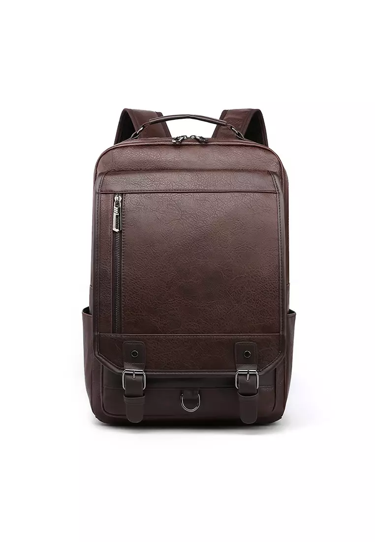 Faux best sale leather backpacks