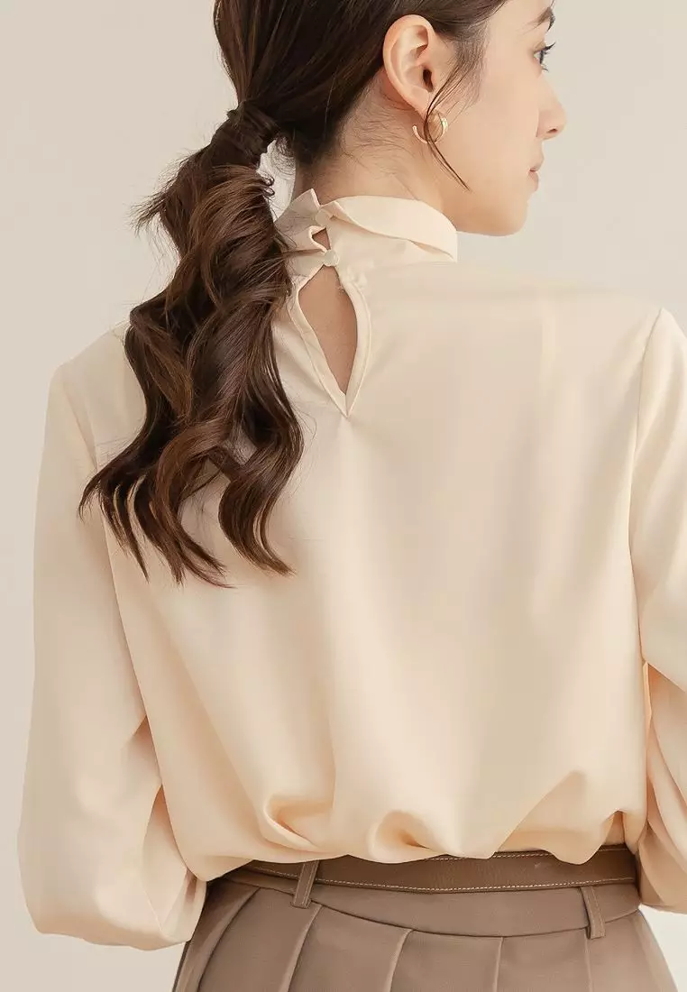 Statement High Neck Long Sleeve Shirt [AB19711]
