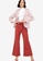 ZALORA WORK pink Flare Pants With Self Tie Belt 6F9FCAAD071270GS_4