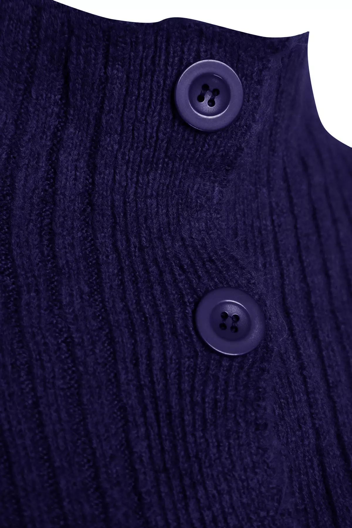 Navy Blue Crop Soft Textured Stand Collar Knitwear Cardigan