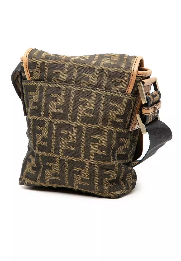 Pre-Loved Fendi Mini Ff Zucca Canvas Crossbody