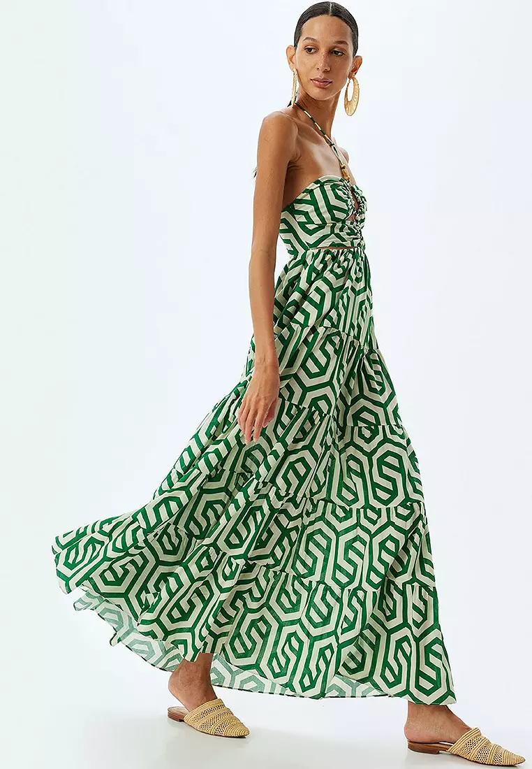 Long Halter Neck Summer Dress